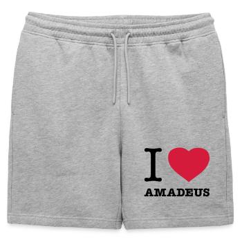 I LOVE AMADEUS - Short de survêtement homme premium - gris chiné - Devant - AI Model Male 178 light (178cm)