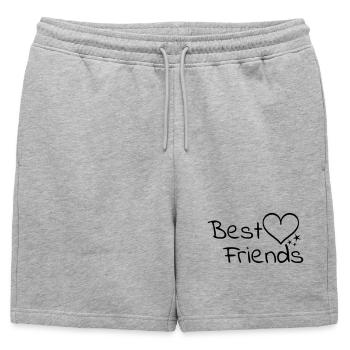 Meilleurs amis - Short de survêtement homme premium - gris chiné - Devant - AI Model Male 178 light (178cm)