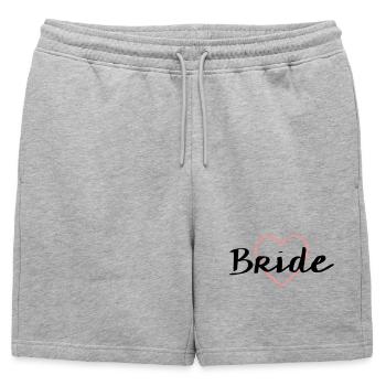 Bride heart bachelor party wedding - Mens' Premium Organic Sweatshorts - heather grey - Front - AI Model Male 178 light (178cm)