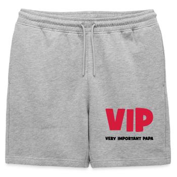 Very Important Papa :) - Mens' Premium Organic Sweatshorts - heather grey - Front - AI Model Male 178 light (178cm)