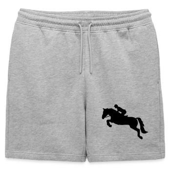 Springreiten - Mens' Premium Organic Sweatshorts - heather grey - Front - AI Model Male 178 light (178cm)