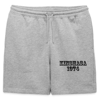 Kinshasa 1974 - Short de survêtement homme premium - gris chiné - Devant - AI Model Male 178 light (178cm)