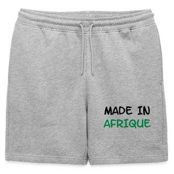 Made in AFRIQUE ! - Short de survêtement homme premium - gris chiné - Devant - AI Model Male 178 light (178cm)