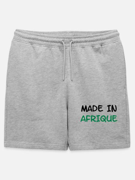 Made in AFRIQUE ! - Short de survêtement homme premium - gris chiné