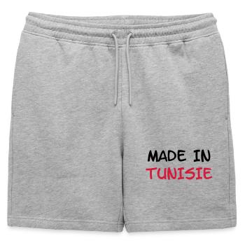 Made in Tunisie - Short de survêtement homme premium - gris chiné - Devant - AI Model Male 178 light (178cm)