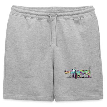 Teckel coloré - Teckel - Art - Fun - Short de survêtement homme premium - gris chiné - Devant - AI Model Male 178 light (178cm)