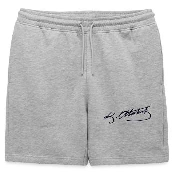 Mustafa Kemal Ataturk imza - Short de survêtement homme premium - gris chiné - Devant - AI Model Male 178 light (178cm)