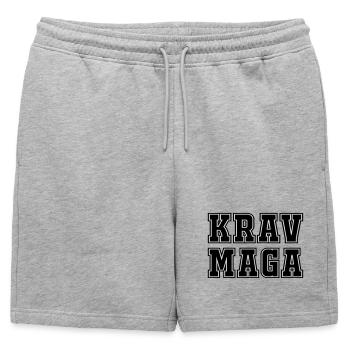 Krav - Short de survêtement homme premium - gris chiné - Devant - AI Model Male 178 light (178cm)