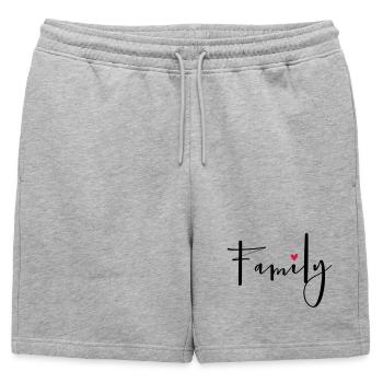 Family Heart Love Community Gift - Mens' Premium Organic Sweatshorts - heather grey - Front - AI Model Male 178 light (178cm)