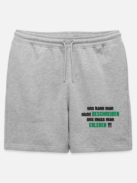 amitié - Short de survêtement homme premium - gris chiné