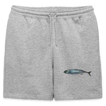 poisson maquereau - Short de survêtement homme premium - gris chiné - Devant - AI Model Male 178 light (178cm)