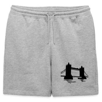 tower_bridge_london_1 - Short de survêtement homme premium - gris chiné - Devant - AI Model Male 178 light (178cm)