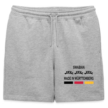 Made in Württemberg - Short de survêtement homme premium - gris chiné - Devant - AI Model Male 178 light (178cm)