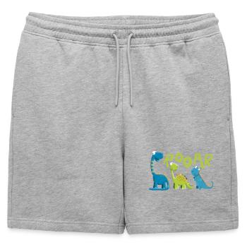 ROOAR Dino Species Motif I Drôle pour enfants - Short de survêtement homme premium - gris chiné - Devant - AI Model Male 178 light (178cm)