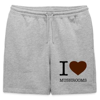 J’AIME LES CHAMPIGNONS Pilze - Short de survêtement homme premium - gris chiné - Devant - AI Model Male 178 light (178cm)