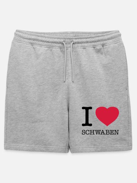 I LOVE SCHWABEN - Mens' Premium Organic Sweatshorts - heather grey