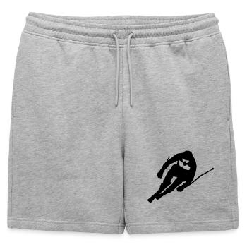 ski_6 - Short de survêtement homme premium - gris chiné - Devant - AI Model Male 178 light (178cm)
