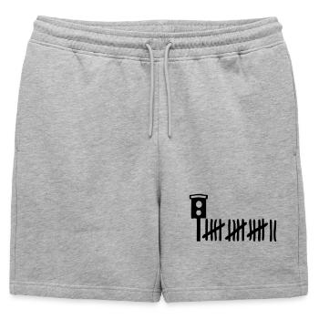 Tueur de radar - Short de survêtement homme premium - gris chiné - Devant - AI Model Male 178 light (178cm)
