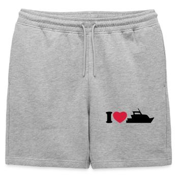 I love my yacht - J'aime mon bateau - Short de survêtement homme premium - gris chiné - Devant - AI Model Male 178 light (178cm)