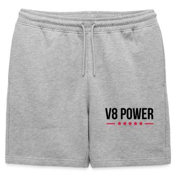 V8 Power - Short de survêtement homme premium - gris chiné - Devant - AI Model Male 178 light (178cm)