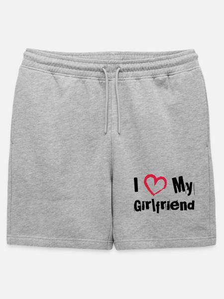 I Love My Girlfriend - Mens' Premium Organic Sweatshorts - heather grey
