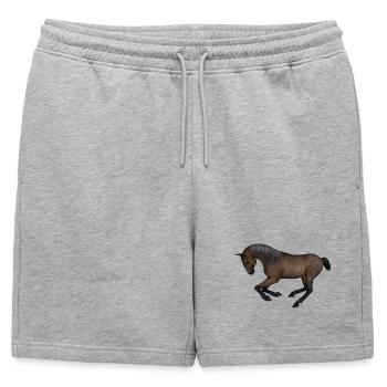 cheval - Short de survêtement homme premium - gris chiné - Devant - AI Model Male 178 light (178cm)