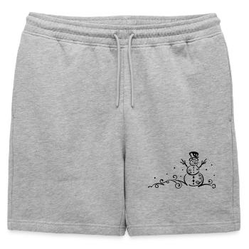 Bonhomme de neige hiver neige flocons - Short de survêtement homme premium - gris chiné - Devant - AI Model Male 178 light (178cm)