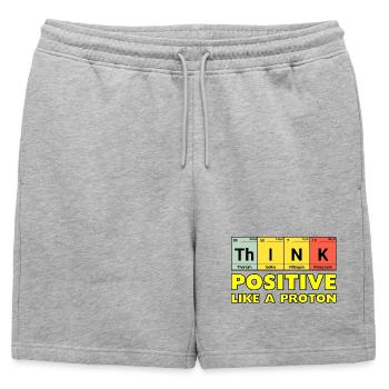 Penser positif, comme un proton - Short de survêtement homme premium - gris chiné - Devant - AI Model Male 178 light (178cm)
