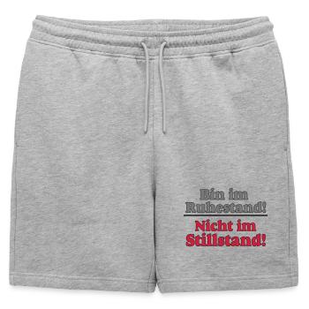 Rente Rentner Rentnerin Ruhestand stillstand..(25) - Männer Premium Organic Sweatshorts - Grau meliert - Vorne - AI Model Male 178 light (178cm)