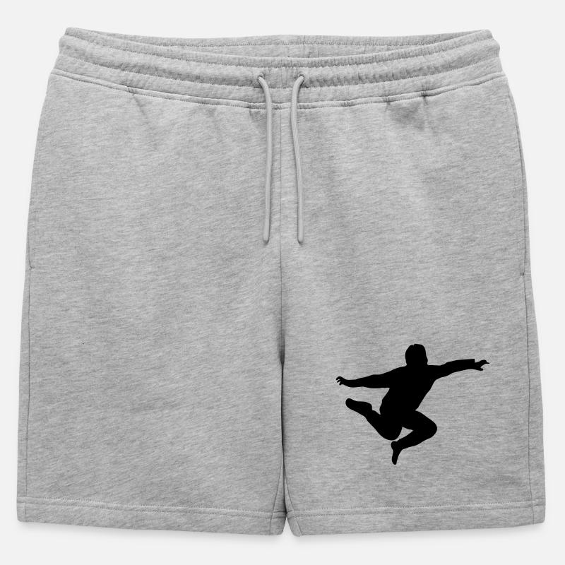 springender junge - Männer Premium Organic Sweatshorts - Grau meliert