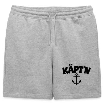 Captain anchor (EU) - Mens' Premium Organic Sweatshorts - heather grey - Front - AI Model Male 178 light (178cm)