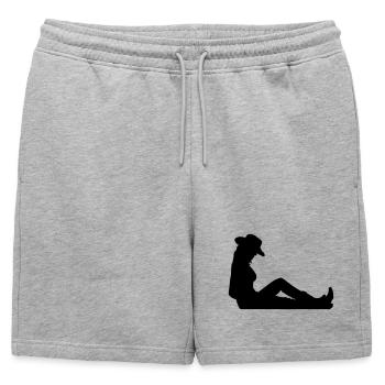 usa girl - Mens' Premium Organic Sweatshorts - heather grey - Front - AI Model Male 178 light (178cm)