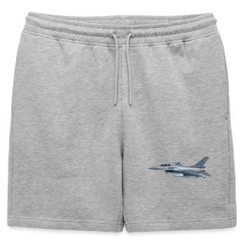 F-16 - Short de survêtement homme premium - gris chiné - Devant - AI Model Male 178 light (178cm)