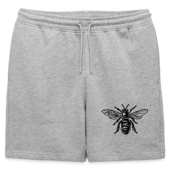 Abeille - Short de survêtement homme premium - gris chiné - Devant - AI Model Male 178 light (178cm)