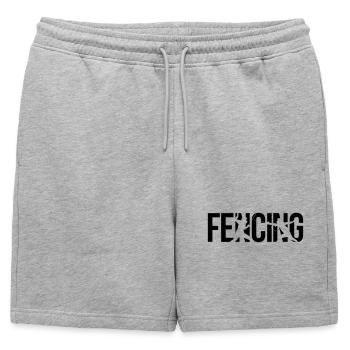 Escrime - Short de survêtement homme premium - gris chiné - Devant - AI Model Male 178 light (178cm)