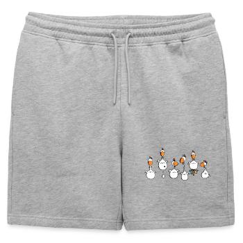 Crazy Chickens - Chicken - Hens - cock - Mens' Premium Organic Sweatshorts - heather grey - Front - AI Model Male 178 light (178cm)
