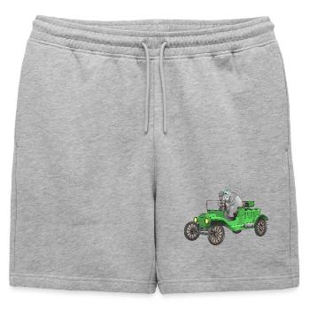 Vintage car cartoon funny - Mens' Premium Organic Sweatshorts - heather grey - Front - AI Model Male 178 light (178cm)