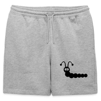 Lustiger Wurm - Männer Premium Organic Sweatshorts - Grau meliert - Vorne - AI Model Male 178 light (178cm)