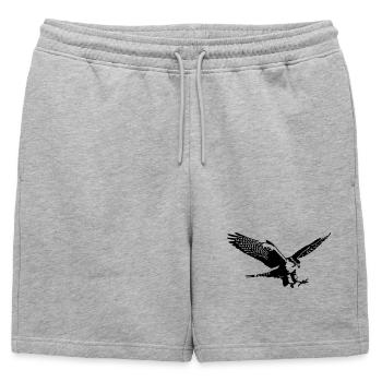 faucons - Short de survêtement homme premium - gris chiné - Devant - AI Model Male 178 light (178cm)