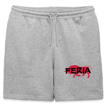 Feria - Short de survêtement homme premium - gris chiné - Devant - AI Model Male 178 light (178cm)