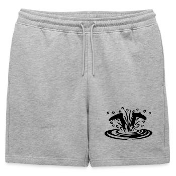 Plongeur - Short de survêtement homme premium - gris chiné - Devant - AI Model Male 178 light (178cm)