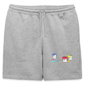 Peinture colorée Seau Peintre Professions Travail Travail Pinceau - Short de survêtement homme premium - gris chiné - Devant - AI Model Male 178 light (178cm)