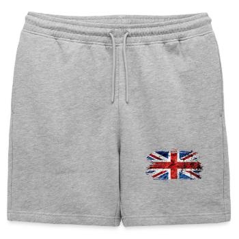 Drapeau vintage / cadeau de Grande-Bretagne - Short de survêtement homme premium - gris chiné - Devant - AI Model Male 178 light (178cm)
