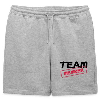 [ Team Member ] - Short de survêtement homme premium - gris chiné - Devant - AI Model Male 178 light (178cm)