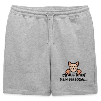 chats personnel - Short de survêtement homme premium - gris chiné - Devant - AI Model Male 178 light (178cm)