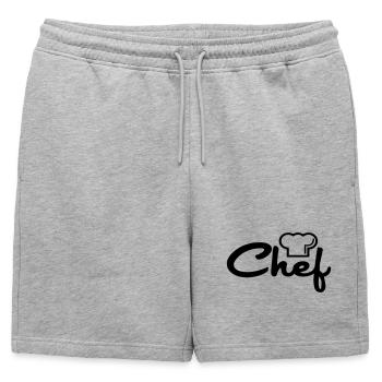 Chef - Short de survêtement homme premium - gris chiné - Devant - AI Model Male 178 light (178cm)