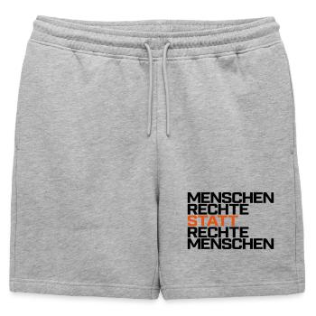 Les droits de l’homme au lieu des droits - Short de survêtement homme premium - gris chiné - Devant - AI Model Male 178 light (178cm)