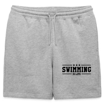 swimming is life ! - Short de survêtement homme premium - gris chiné - Devant - AI Model Male 178 light (178cm)
