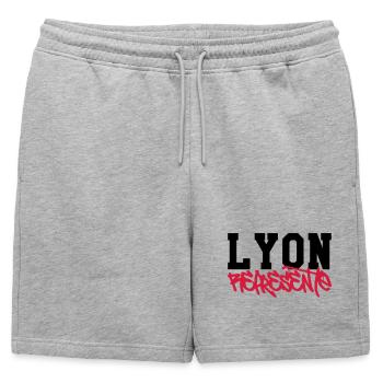 Lyon Représente - Short de survêtement homme premium - gris chiné - Devant - AI Model Male 178 light (178cm)