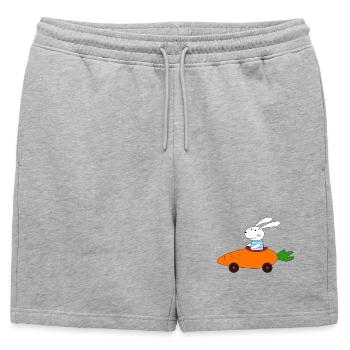 Lapin dans la voiture, Pâques, lapin de Pâques, chemise pour enfants - Short de survêtement homme premium - gris chiné - Devant - AI Model Male 178 light (178cm)